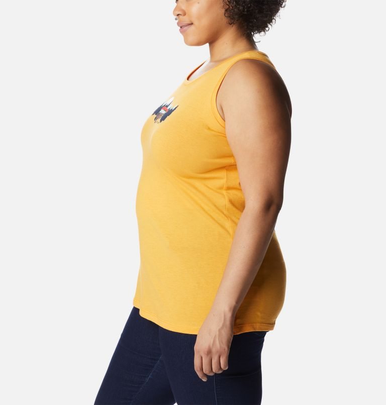 Women's Columbia Bluff Mesa Tanks Mango | Plus Size CA-Y8LA4